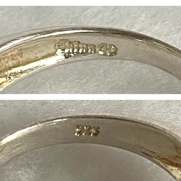 Sterling Silver 925 Blue White Topaz Multi Gemstone Stone Floral Ring Sz 6.75 - Picture 9 of 16